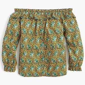 J. Crew off the shoulder elephant shirt 🐘 NWT